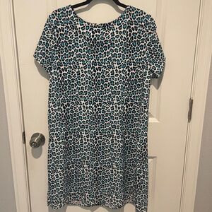 Jude Connally Blue and Black Animal Print Dress